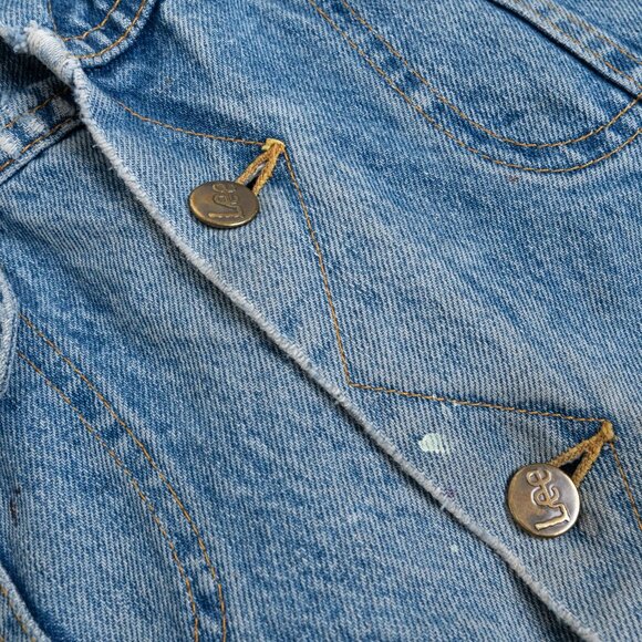 Vintage Lee Storm Rider Denim Jacket Blanket Lined Corduroy Collar - Picture 6 of 14